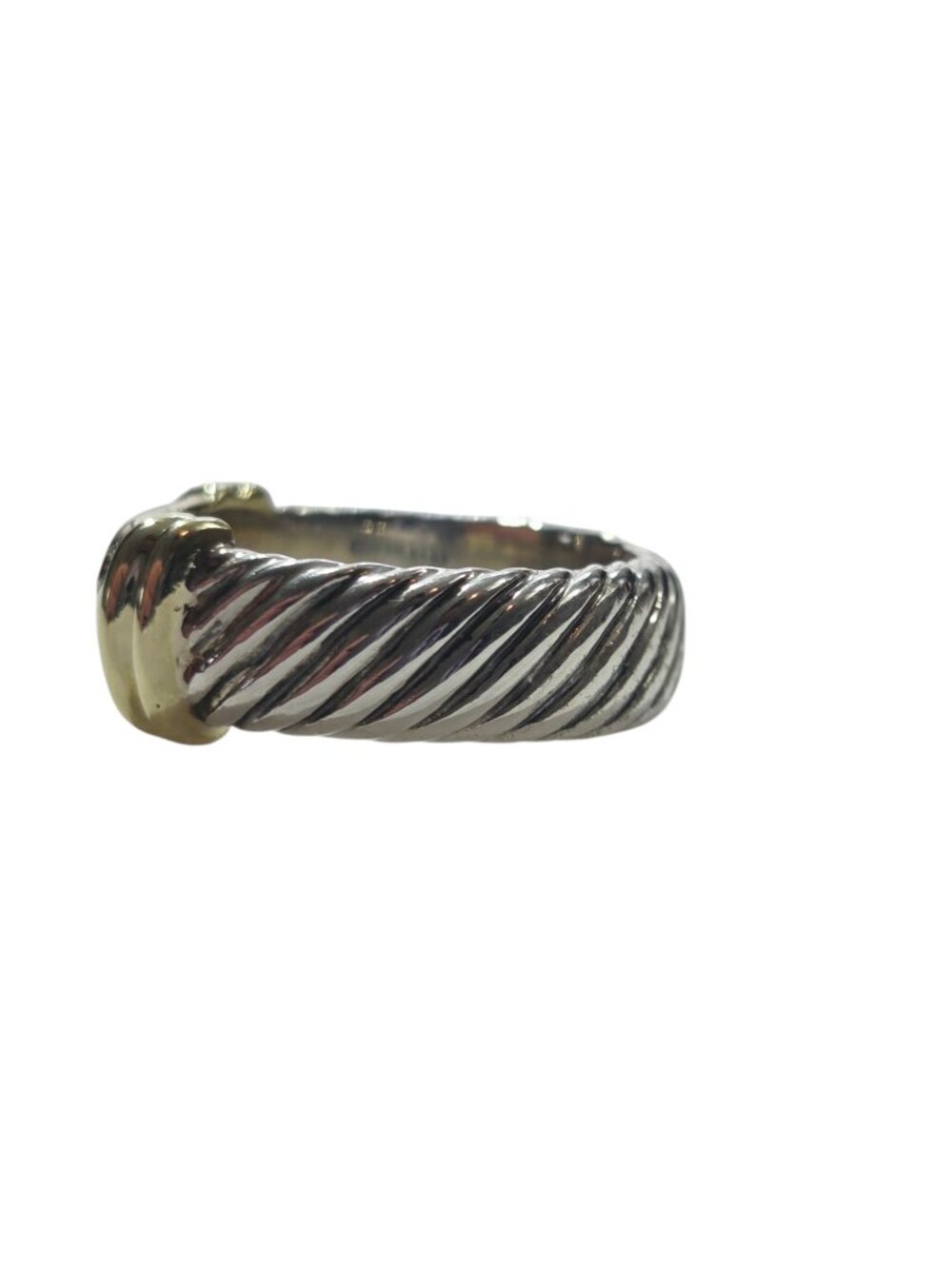 David Yurman 14K Yellow Gold and Sterling Silver Diamond Metro Band 6 #25224 - Picture 4 of 10